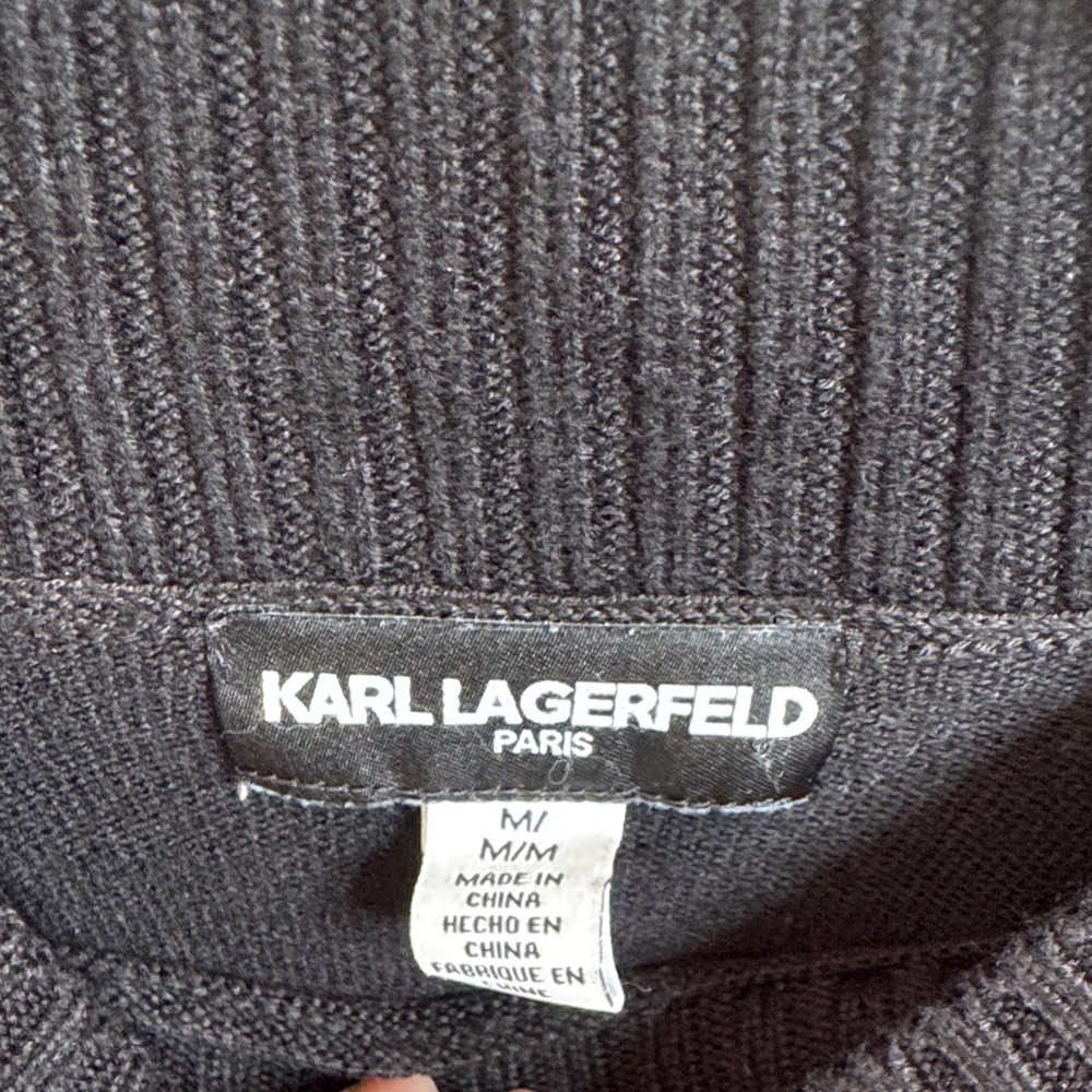 Karl Lagerfeld Black Sweater with Iconic cat Graphic - Picture 2 of 4